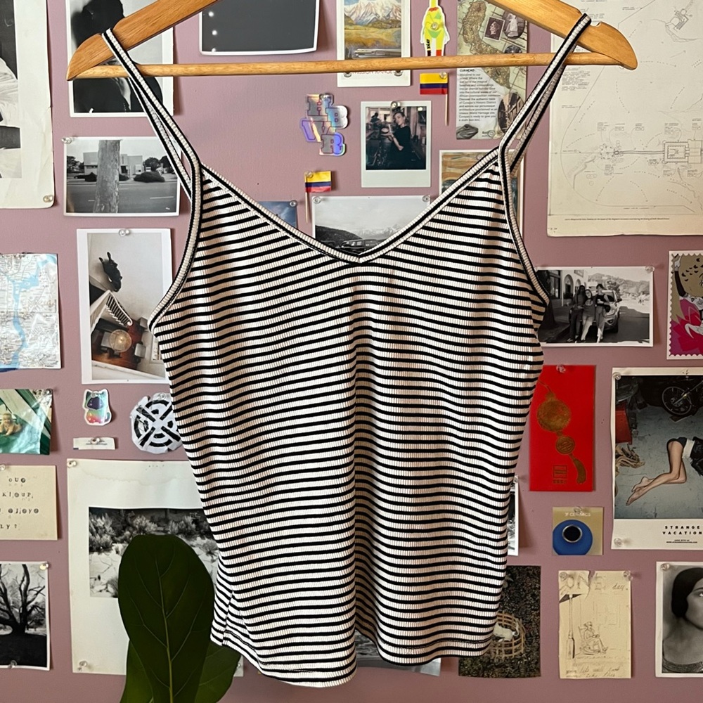 stripped spaghetti strap tank top